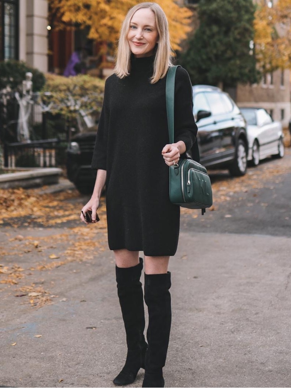 Tuckernuck Pomander Place Vivianne Sweater Mini Dress Noir Black Large